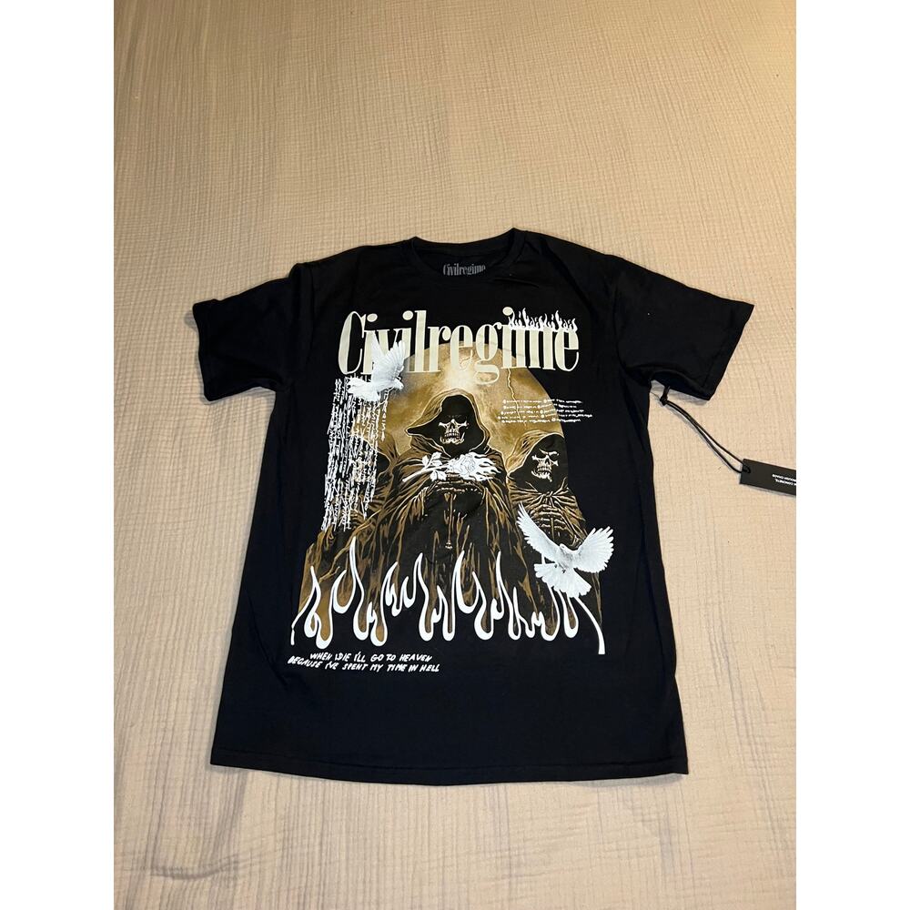 Civil Regime Reaper of Roses 199X oversized tee Medium NWT (B130169)